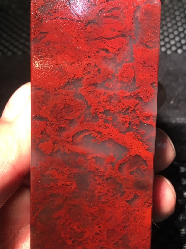 满色满红、手玩印章件 3.3～3.6～8.3cm 平野血矿