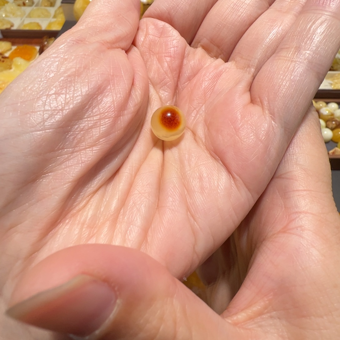 琥珀未镶嵌裸石10mm➕圆珠