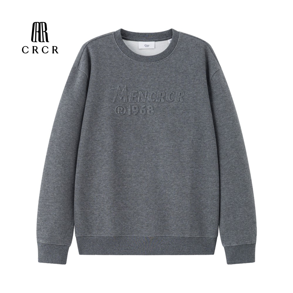 CRCR秋冬秋季男士凹凸立体工艺休闲长袖圆领运动户外百搭卫衣