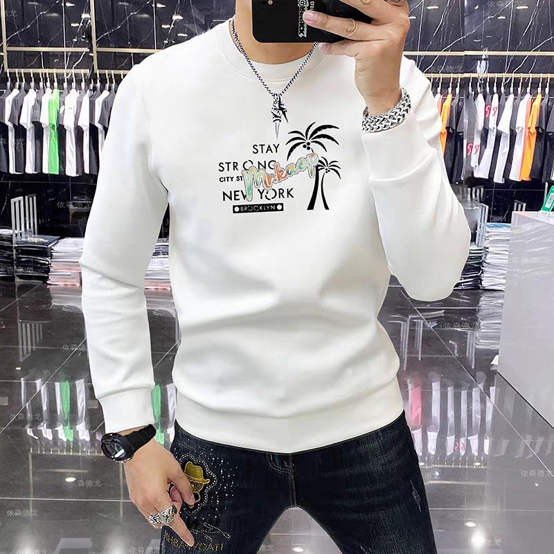 美式潮流休闲圆领卫衣男2025年秋冬新款潮牌轻奢加绒保暖长袖上衣