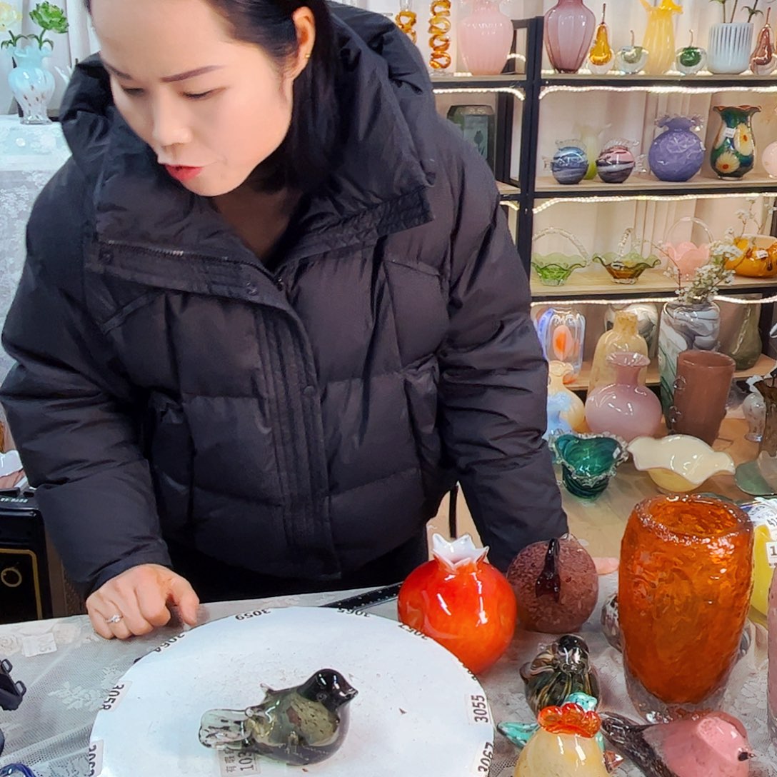 鸟家悦美居琉璃摆件