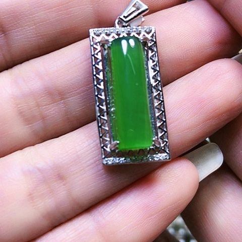 和田玉银S925镶嵌戒指