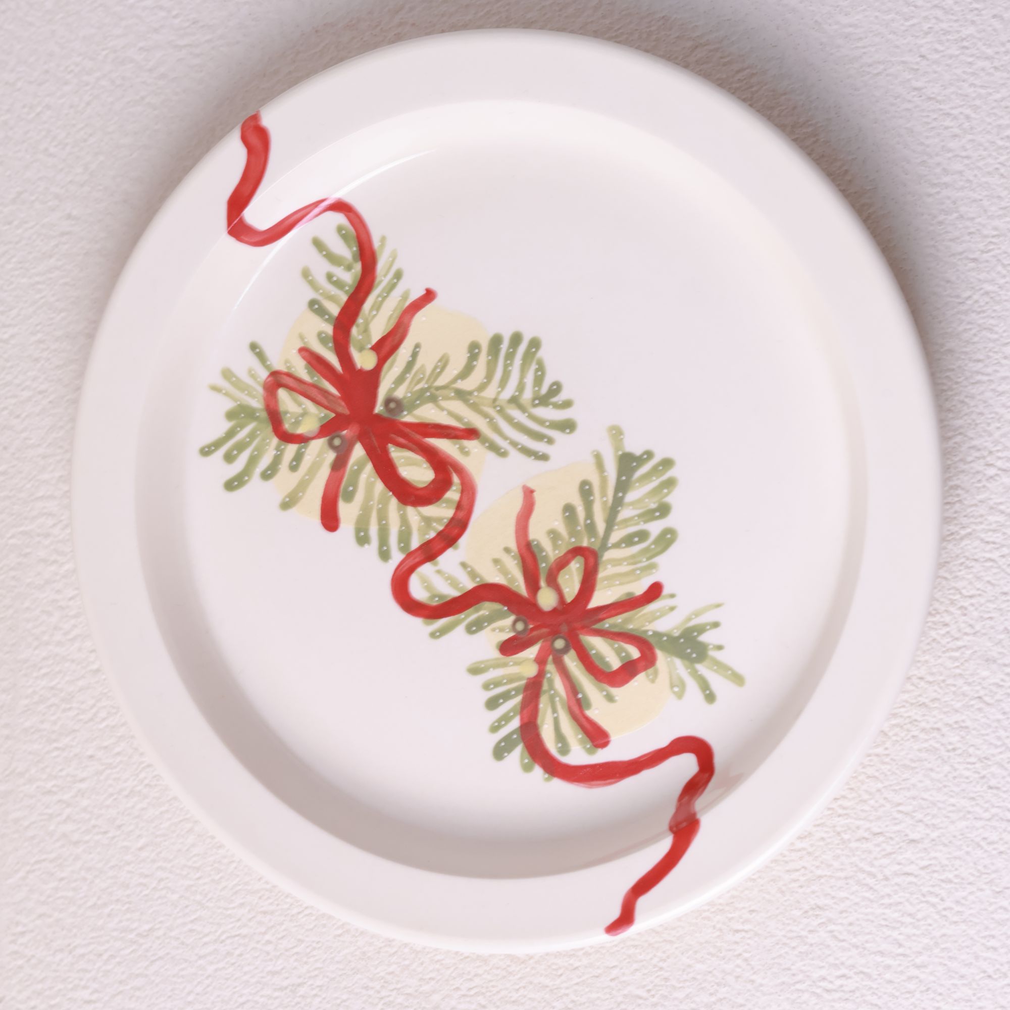 牧渔圣诞结茶盘壶承