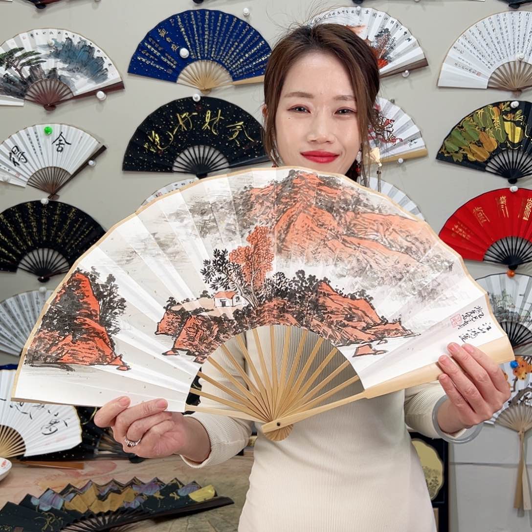 书法十寸玉竹-文玩扇-手写-粘好发出