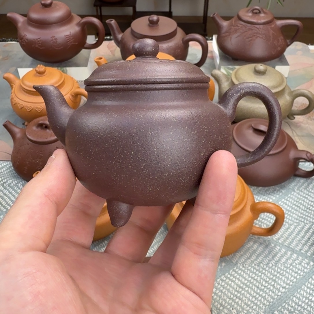 紫砂茶壶大彬如意 高砂紫泥 160cc 半手工