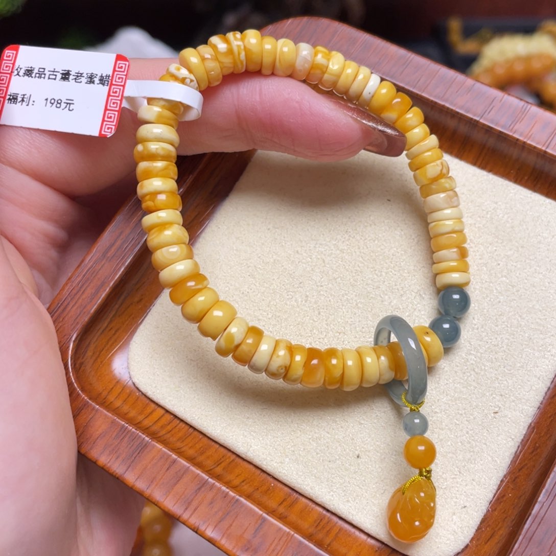 未镶嵌蜜蜡手链手串