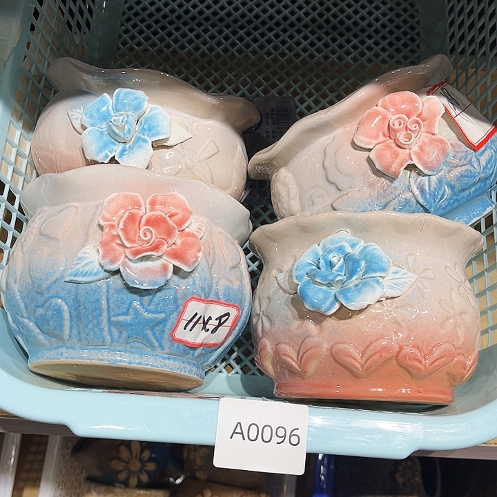 瓷片花盆多肉植物艺术品