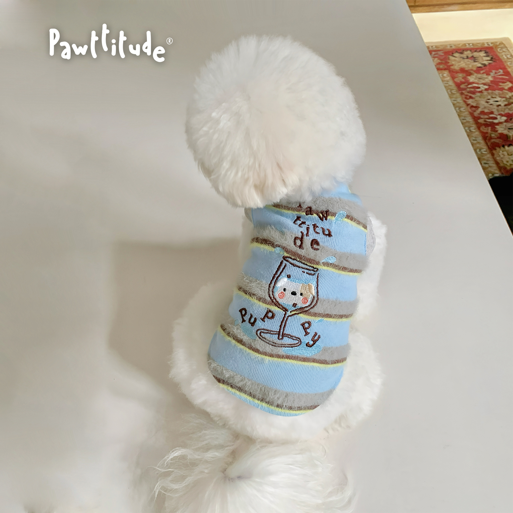 【微醺小狗】宠物亲子猫咪居家服狗狗衣服秋冬小米貂慵懒条纹背心