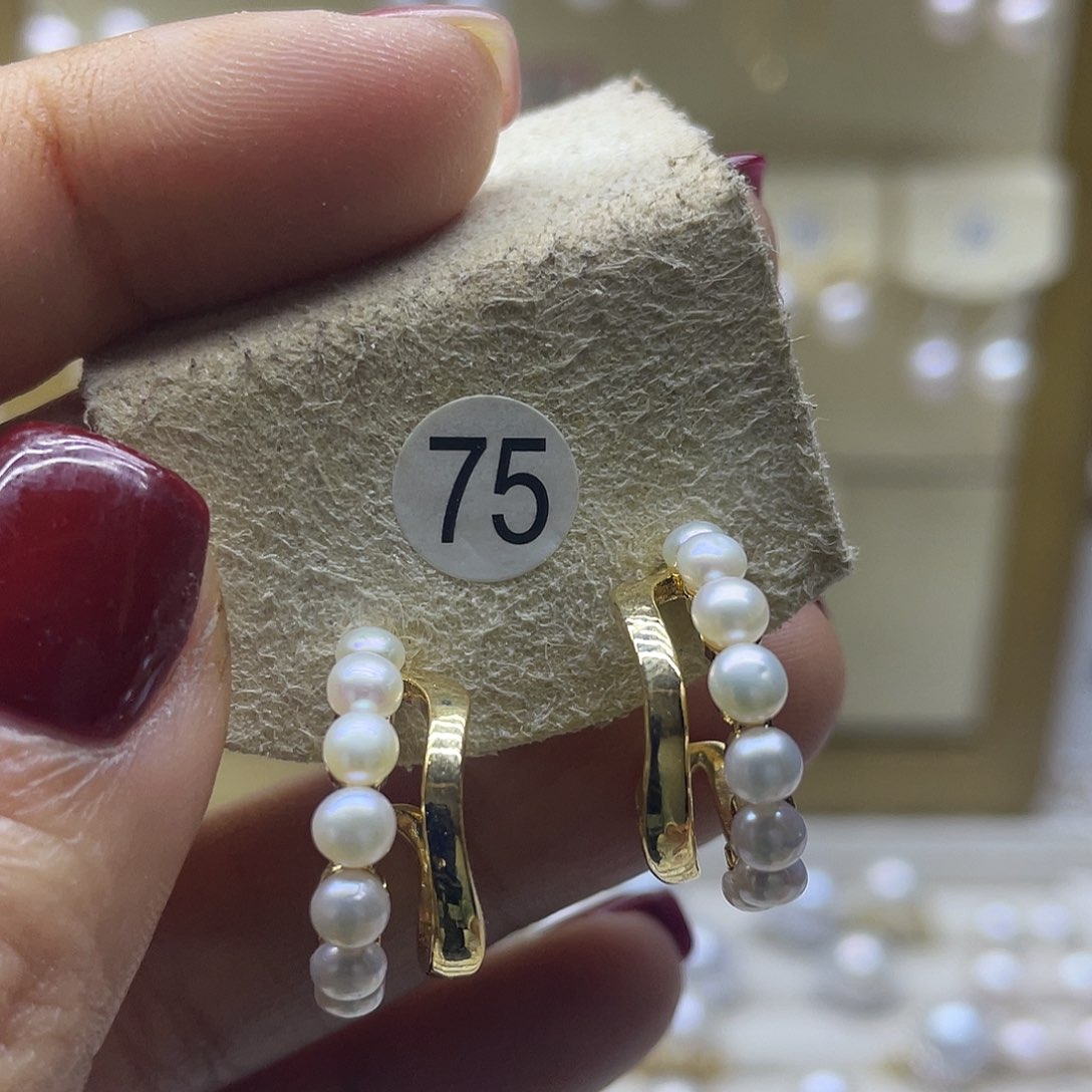 淡水珍珠耳饰银S925镶嵌