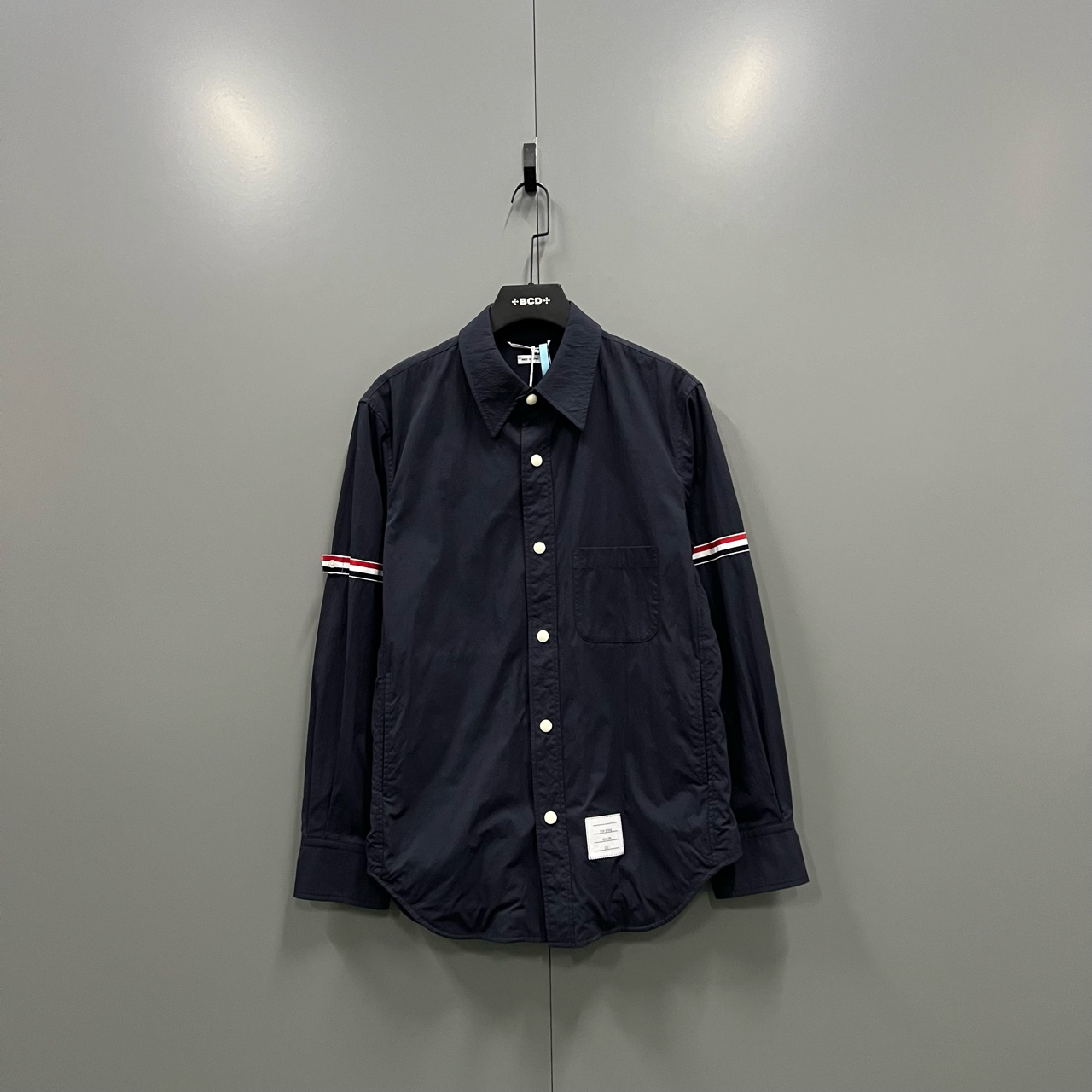 99新 THOMBROWNE （bb）126  藏青色条纹夹克衬衫 1码