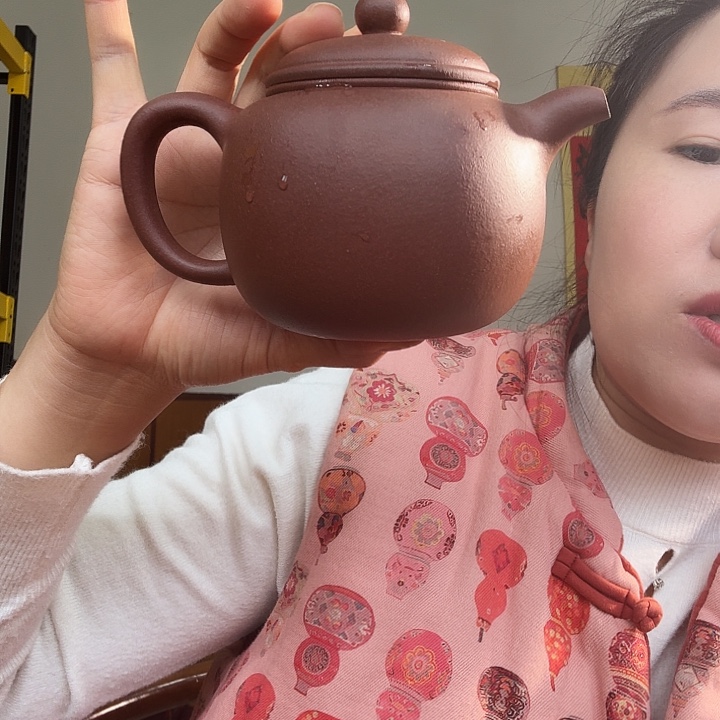 紫砂茶壶紫泥底槽青匏尊300cc