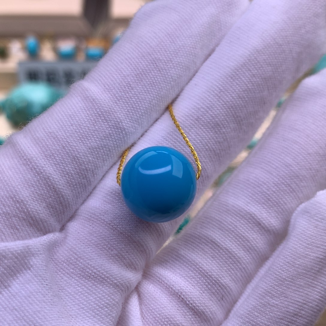 未镶嵌绿松石珠宝奇石13mm