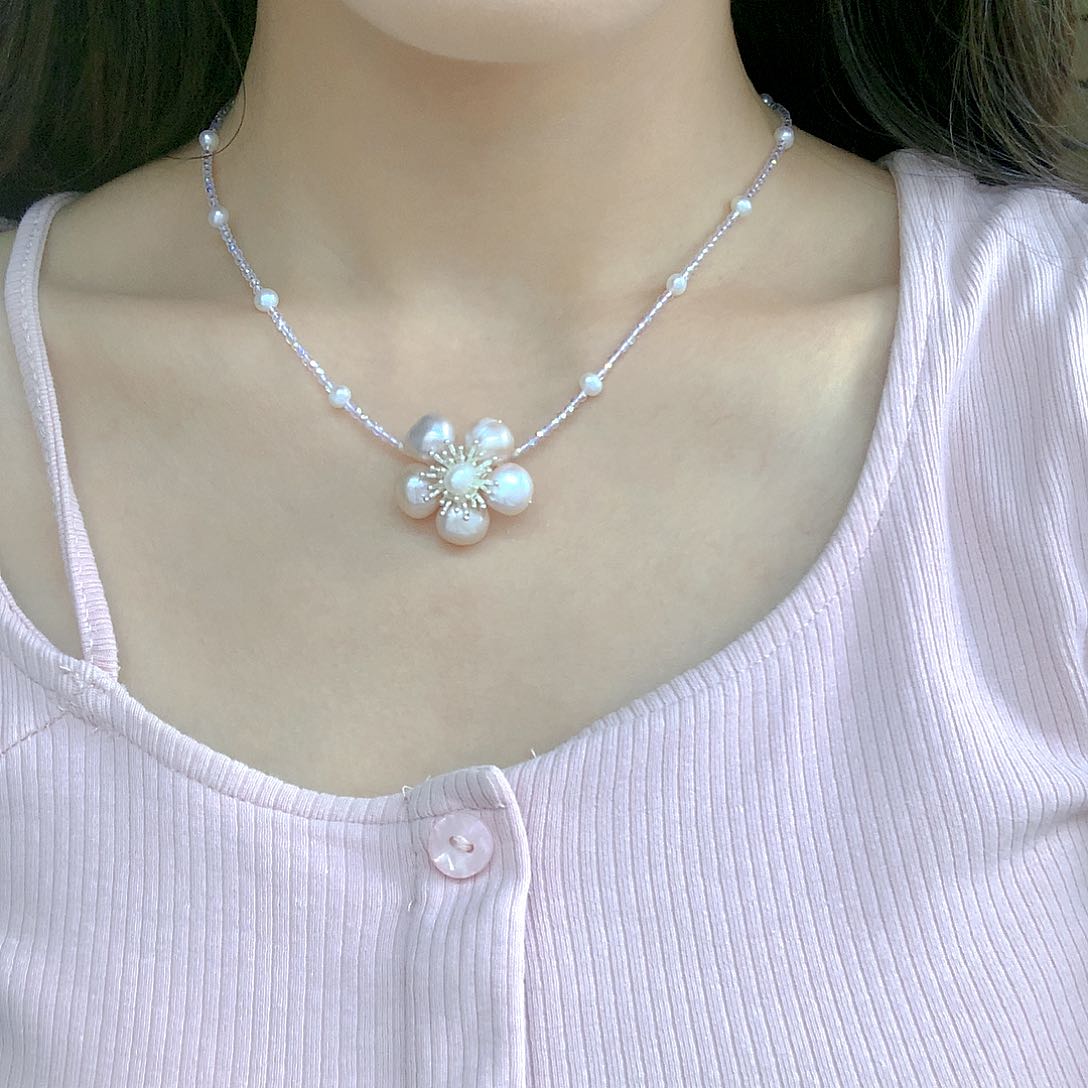 银S925镶嵌淡水珍珠发饰