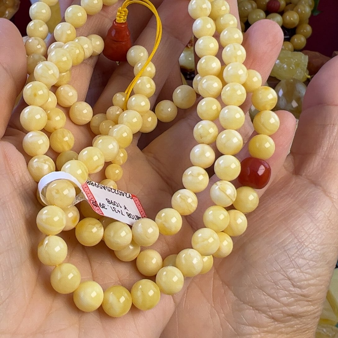 蜜蜡颈饰未镶嵌*‍****蜜蜡108