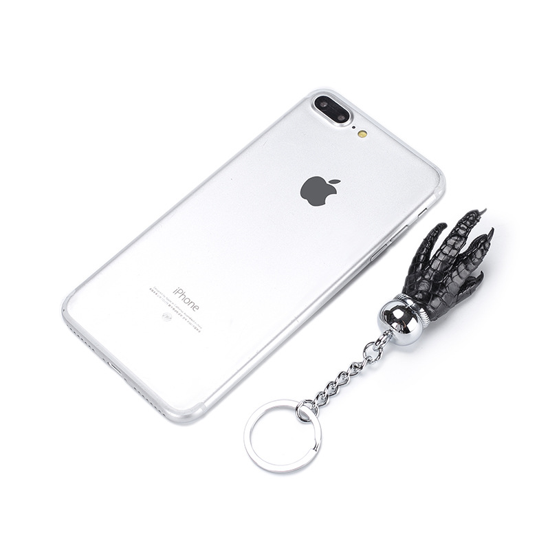 男士鳄鱼爪子钥匙扣颜色随机发真皮小玩意饰品