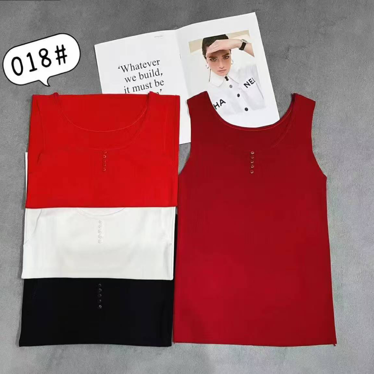 新款秋冬内衣修身针织无袖纽扣加绒无痕保暖打底背心圆领女士女款