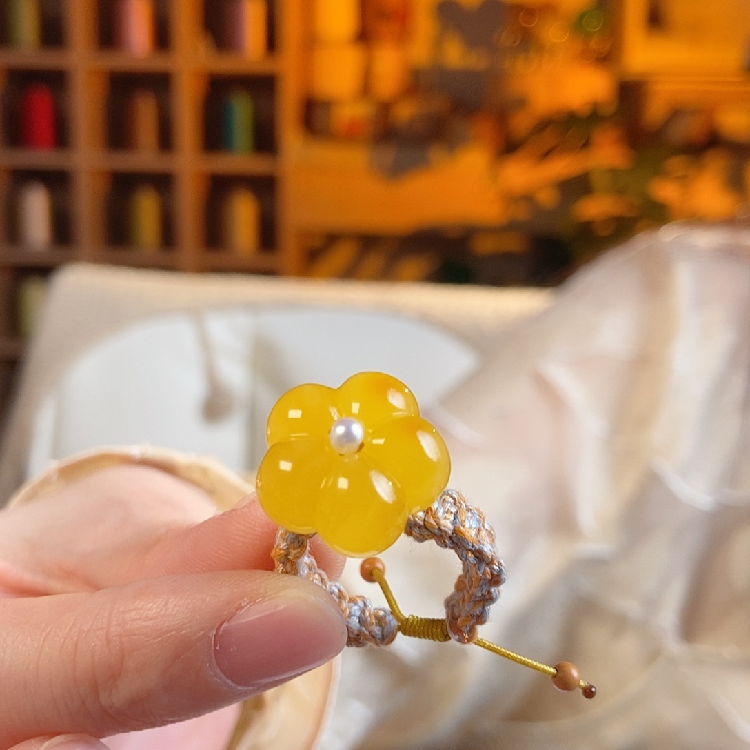 未镶嵌琥珀戒指蜜蜡戒指