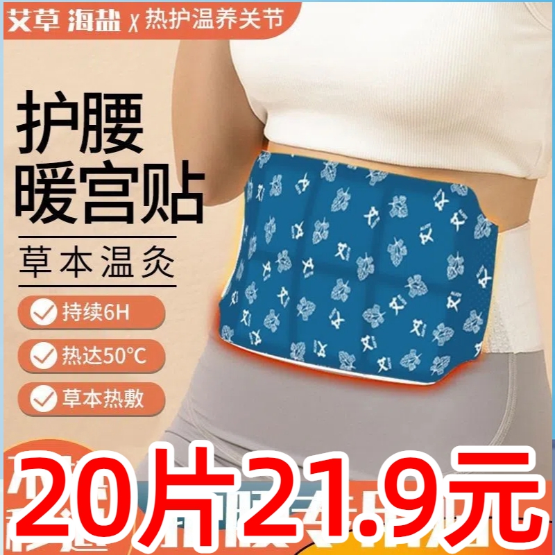 【20片装】艾草蒸汽暖腰贴腰腹部贴暖肚子自发热舒缓热敷保暖护腰