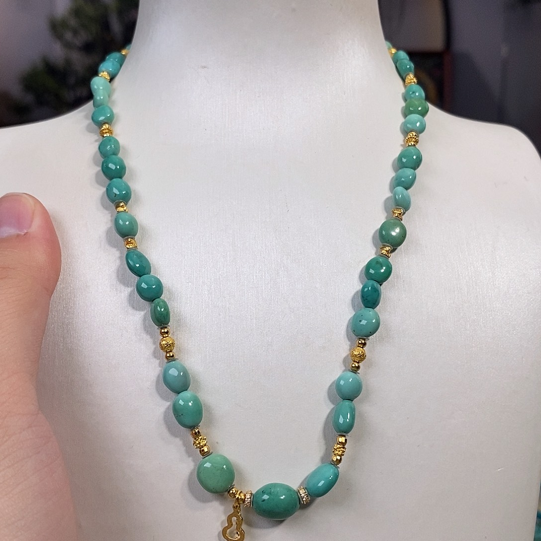 绿松石银S925镀金镶嵌珠宝奇石