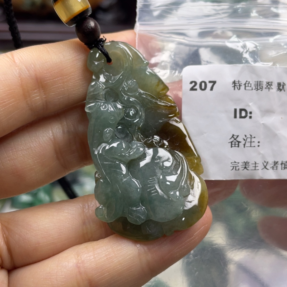 翡翠未镶嵌颈饰牌子