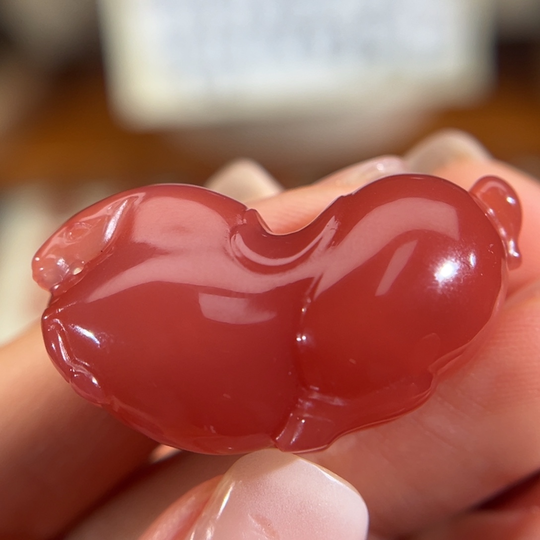 南红玛瑙未镶嵌唐马 32.7x13.6mm