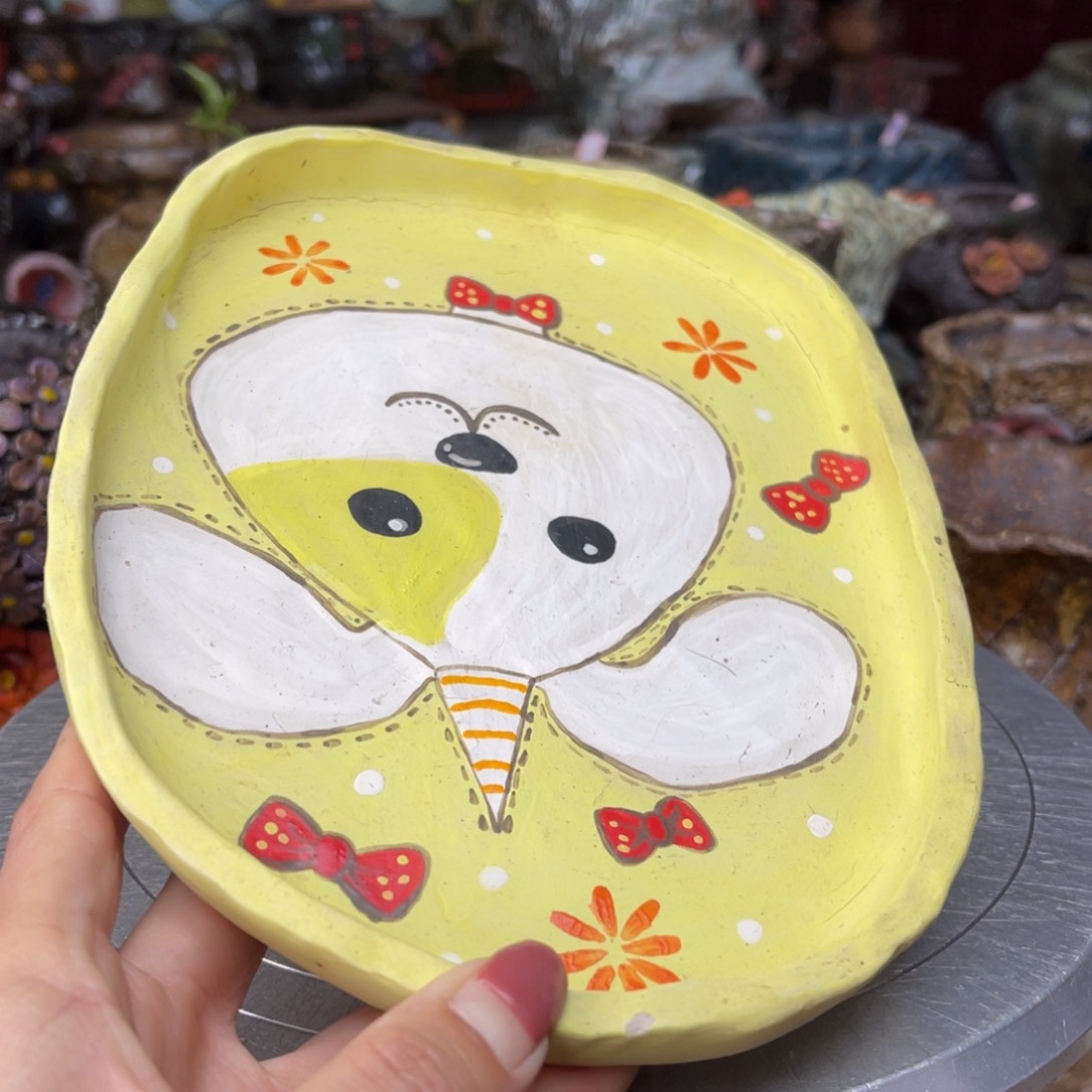 红陶粗砂陶手工花盆