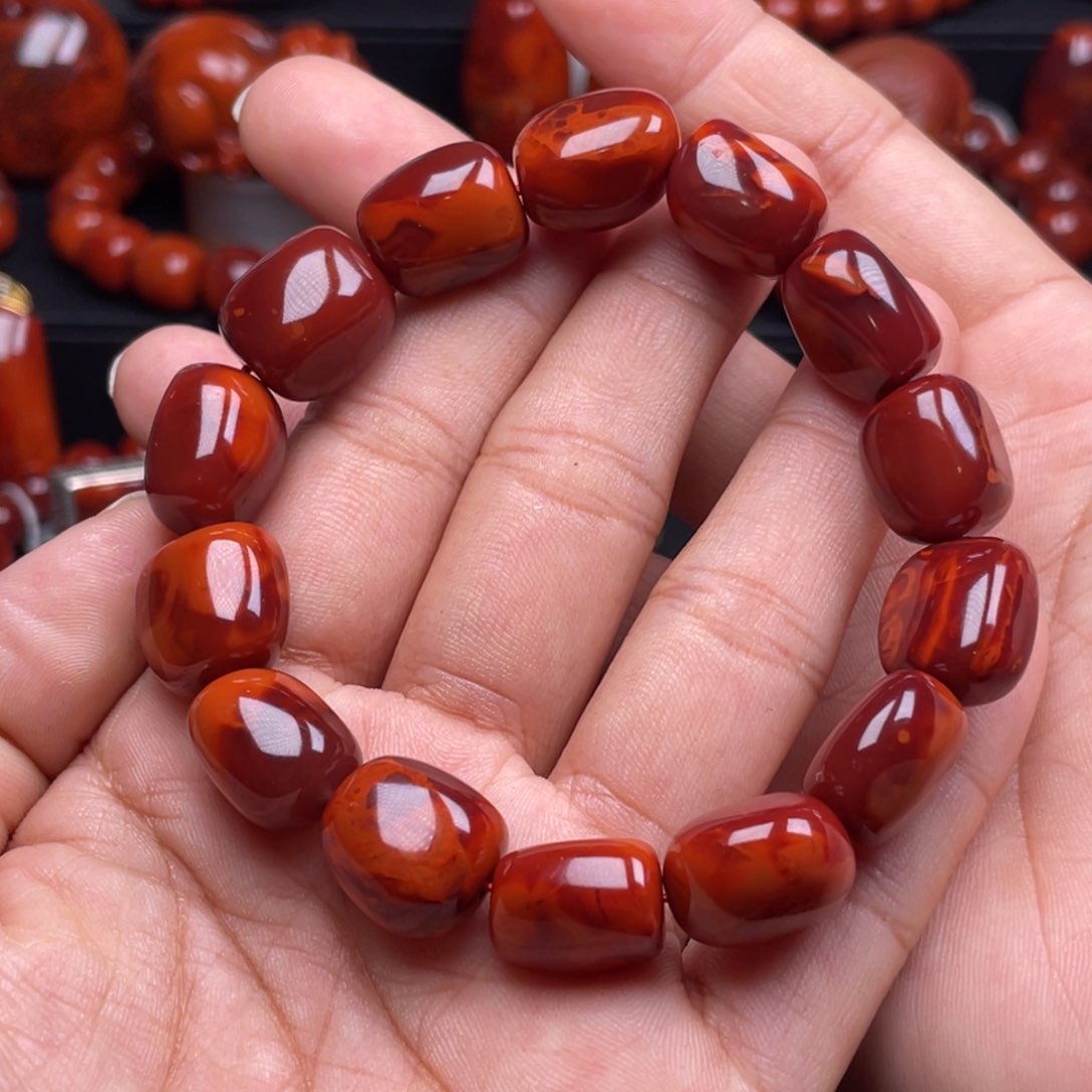 南红玛瑙珠宝奇石未镶嵌单圈