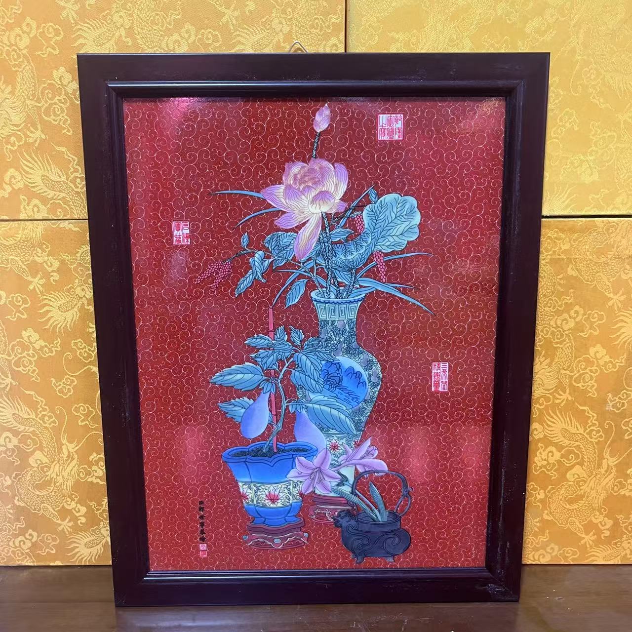 D13红釉瓷板画高端陶瓷