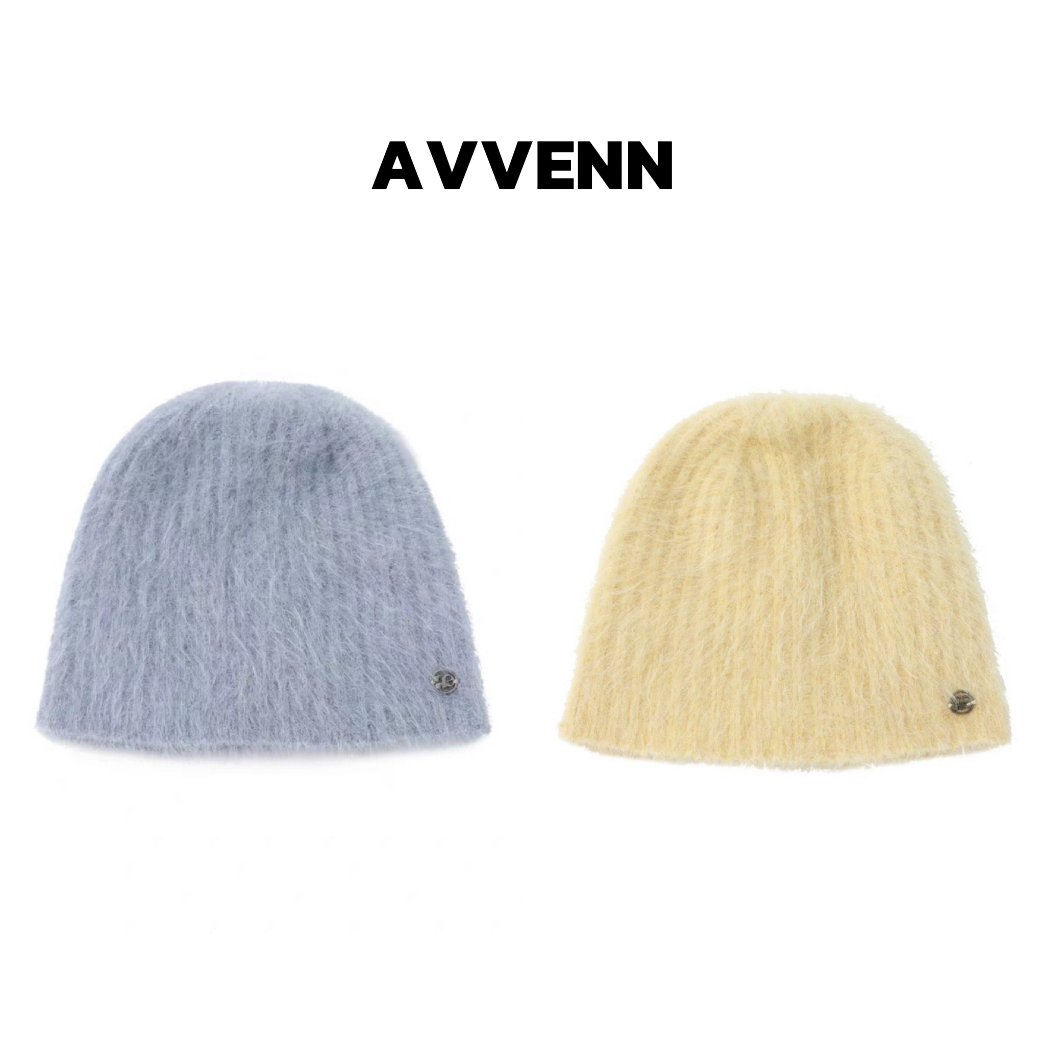 AVVENN 2025冬季新品慵懒氛围感三色拉毛冷帽———黑鸭子