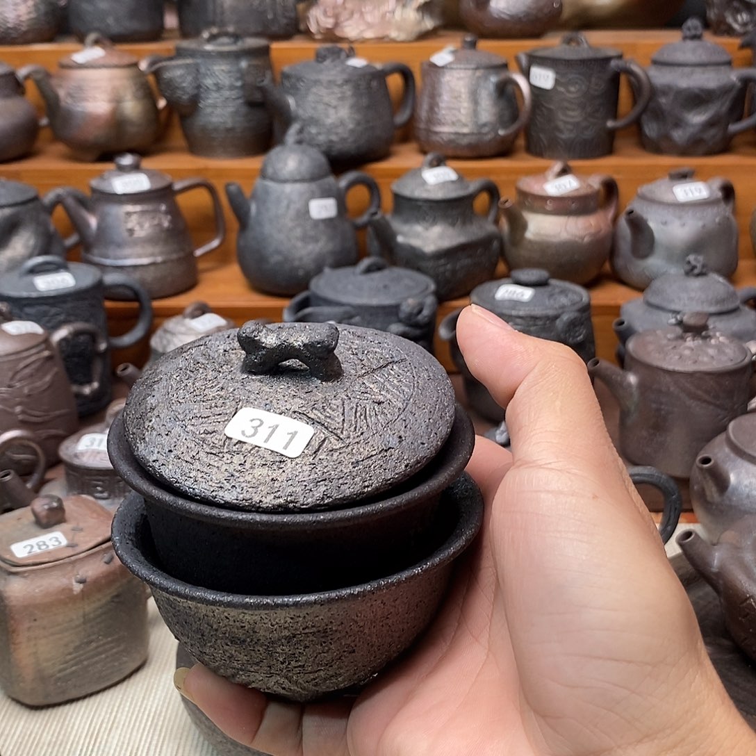 咕***咚柴烧手工茶器盖碗311