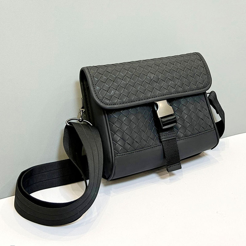 X&BV男士小单肩包真皮编织男包斜挎包休闲时尚潮流迷你商务小背包