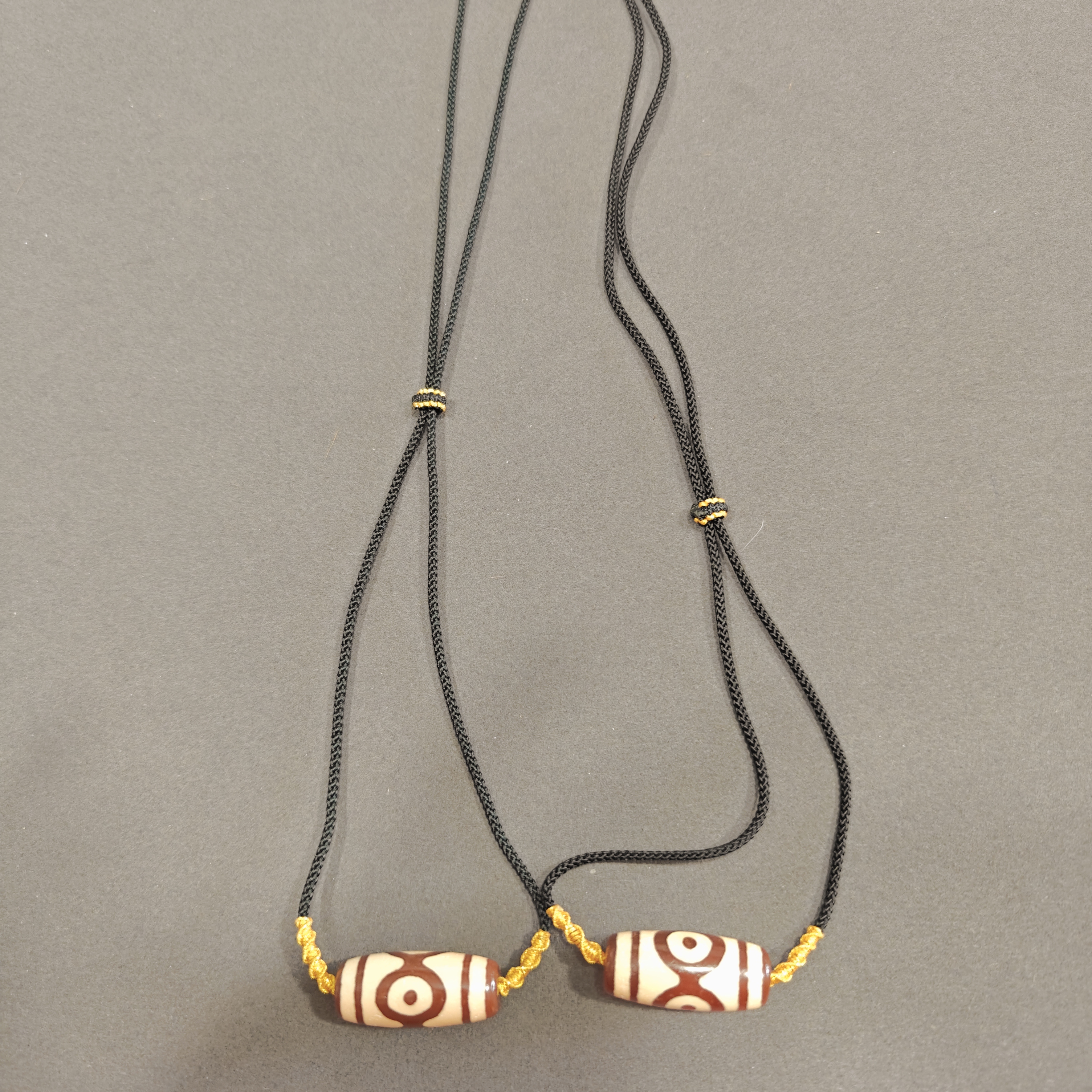 【刚子推荐】TC34595-玛瑙diy脖挂（三眼）-多样性发其一-13mm