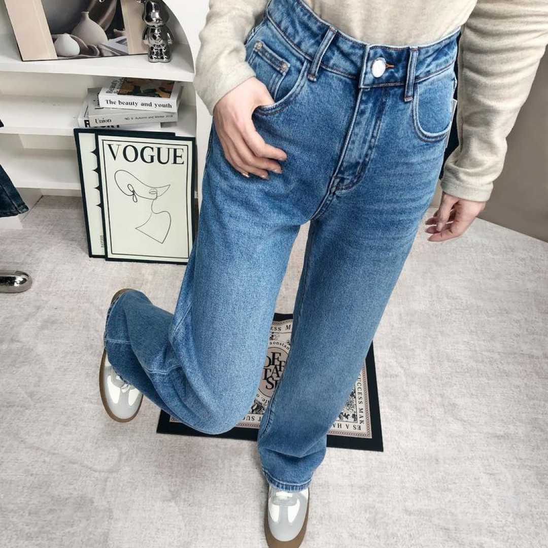 SU【886】代86 愫ZL MWMA微弹直筒窄版阔腿白标牛仔裤~