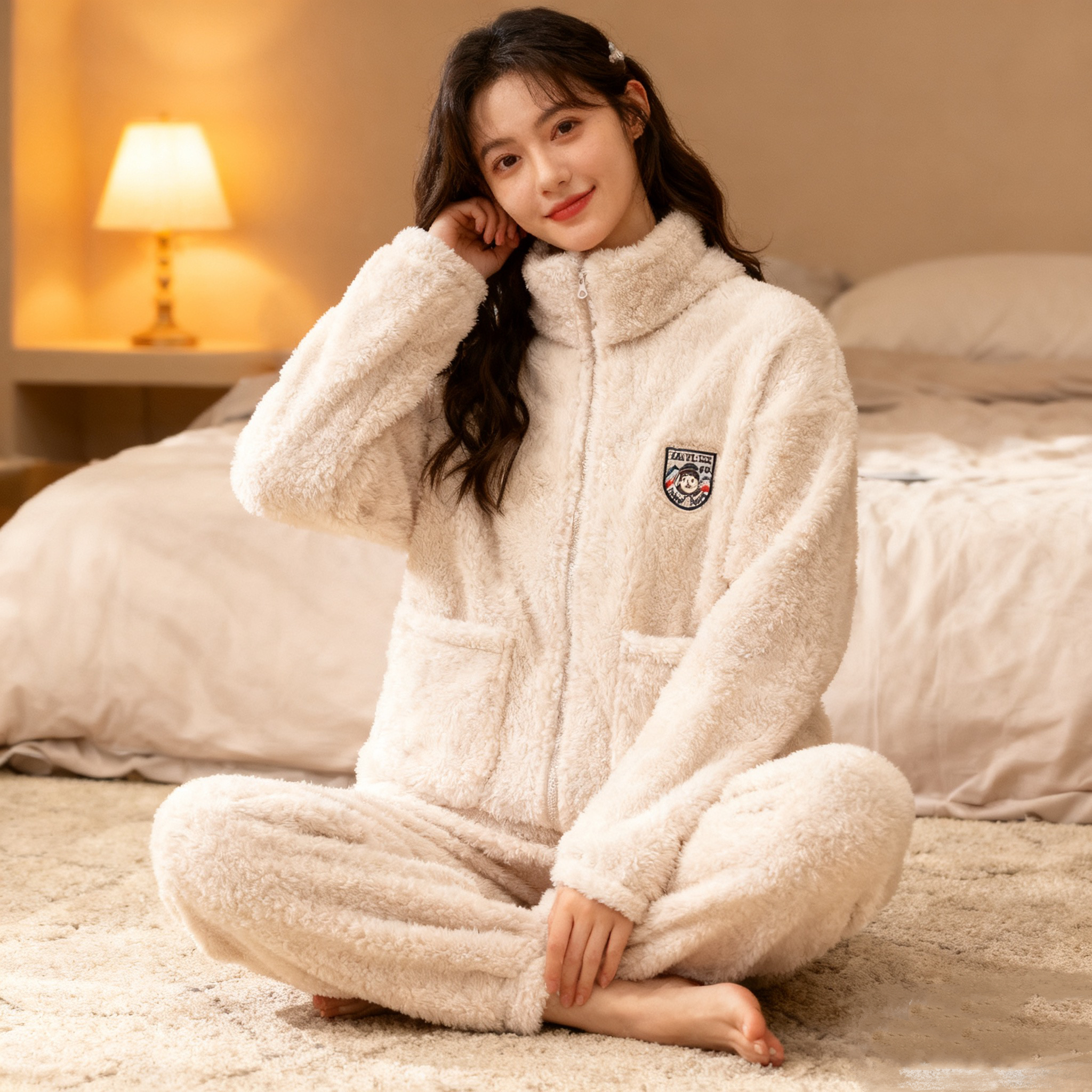 女睡衣家居服套装加厚保暖家居服卡通女士休闲居家
