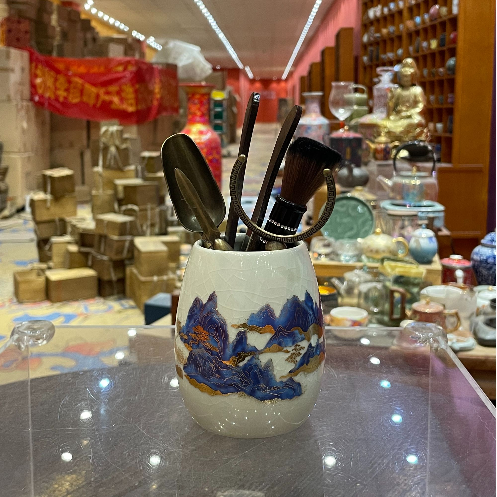 【闪购商品】千里江山茶道简带五君子一套，st-999221