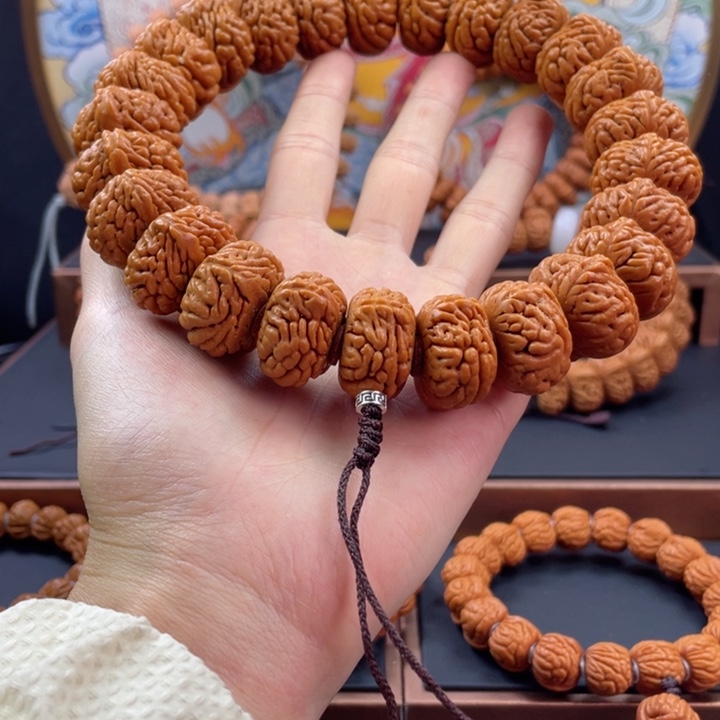 桃核手串龙纹桃核麒麟