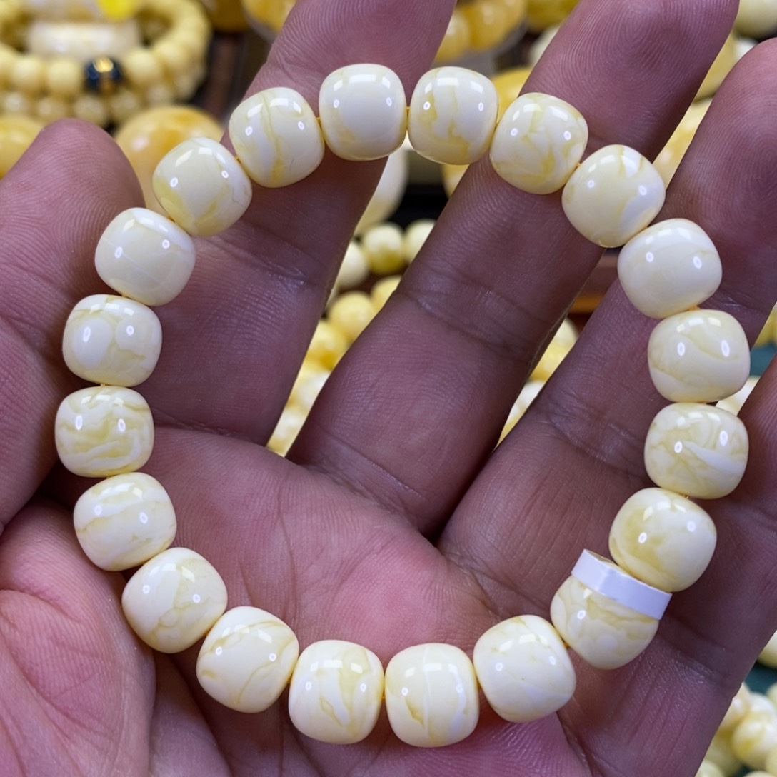 琥珀裸石未镶嵌尺寸11白蜡同料老型手串