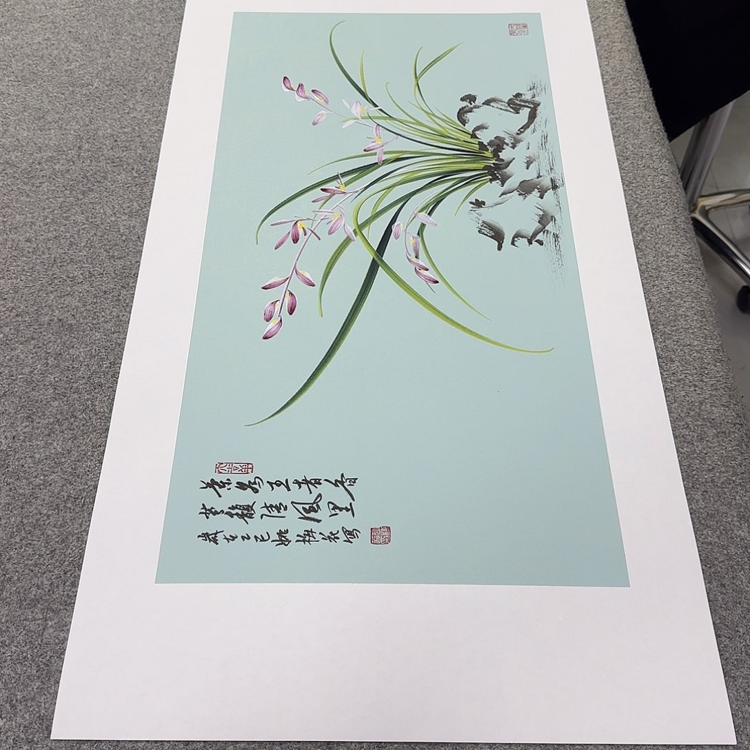 国画国画立体兰花作品