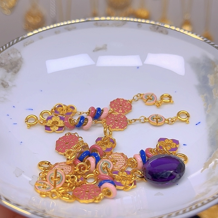 紫晶颈饰银S925镶嵌紫晶925镶嵌211