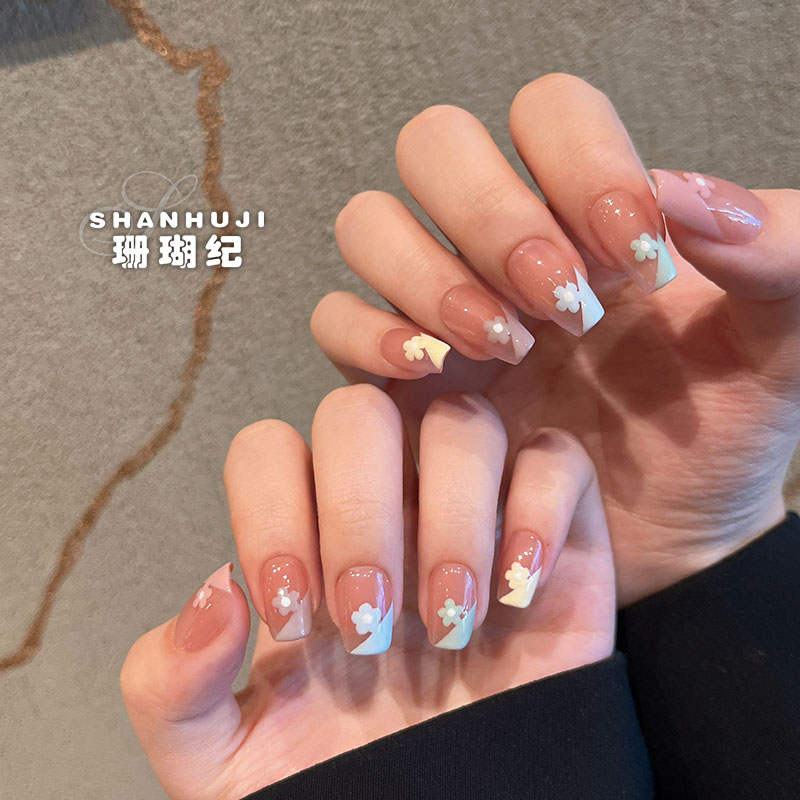 【油画少女】 纯欲猫眼多巴胺夏日穿戴甲简约猫眼气质纯手工穿戴甲
