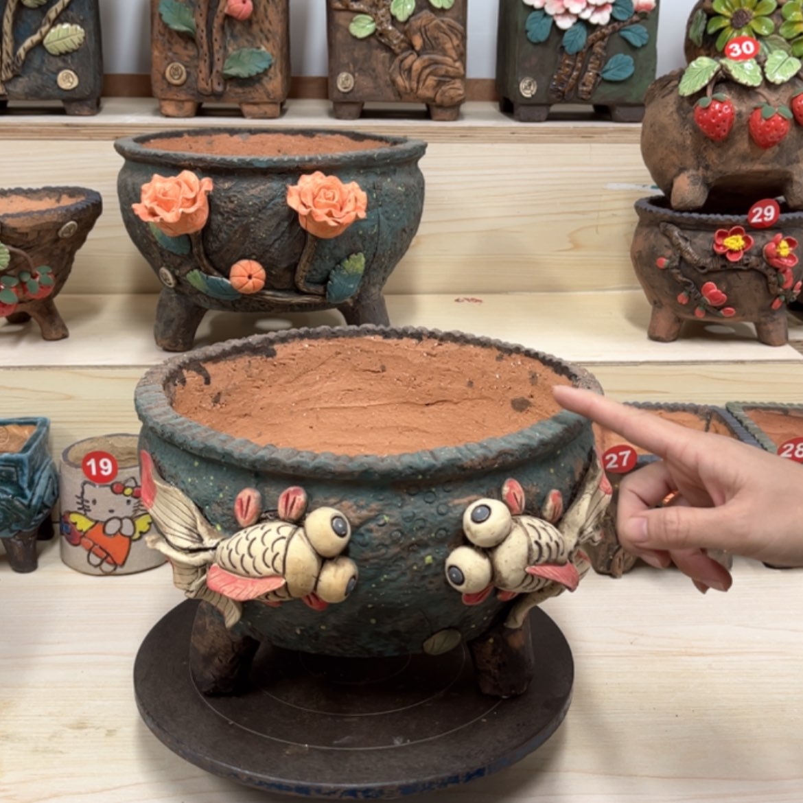 【闪购商品】紫砂花盆微瑕号内口24.5外高18