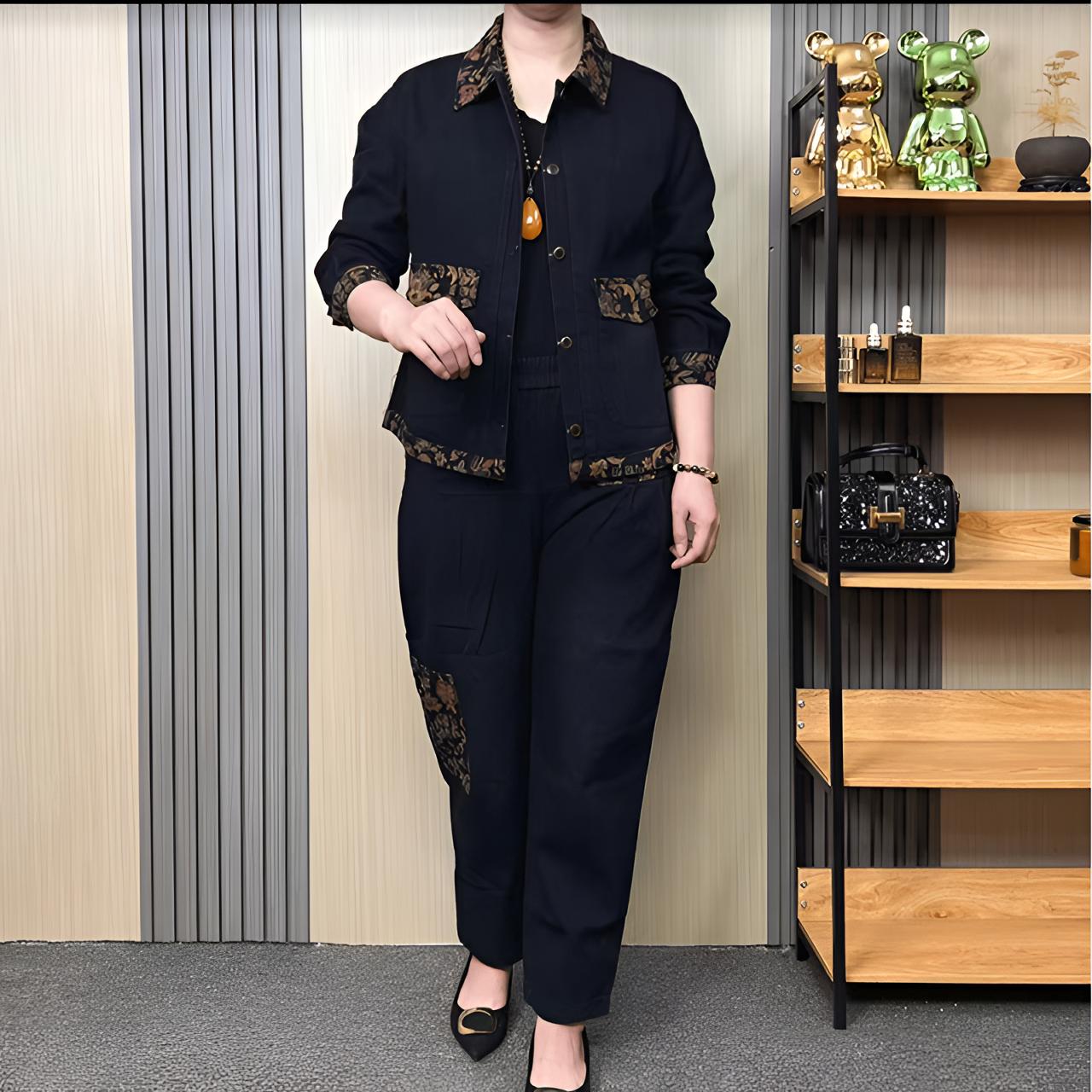 6105 元色 女士牛仔套装