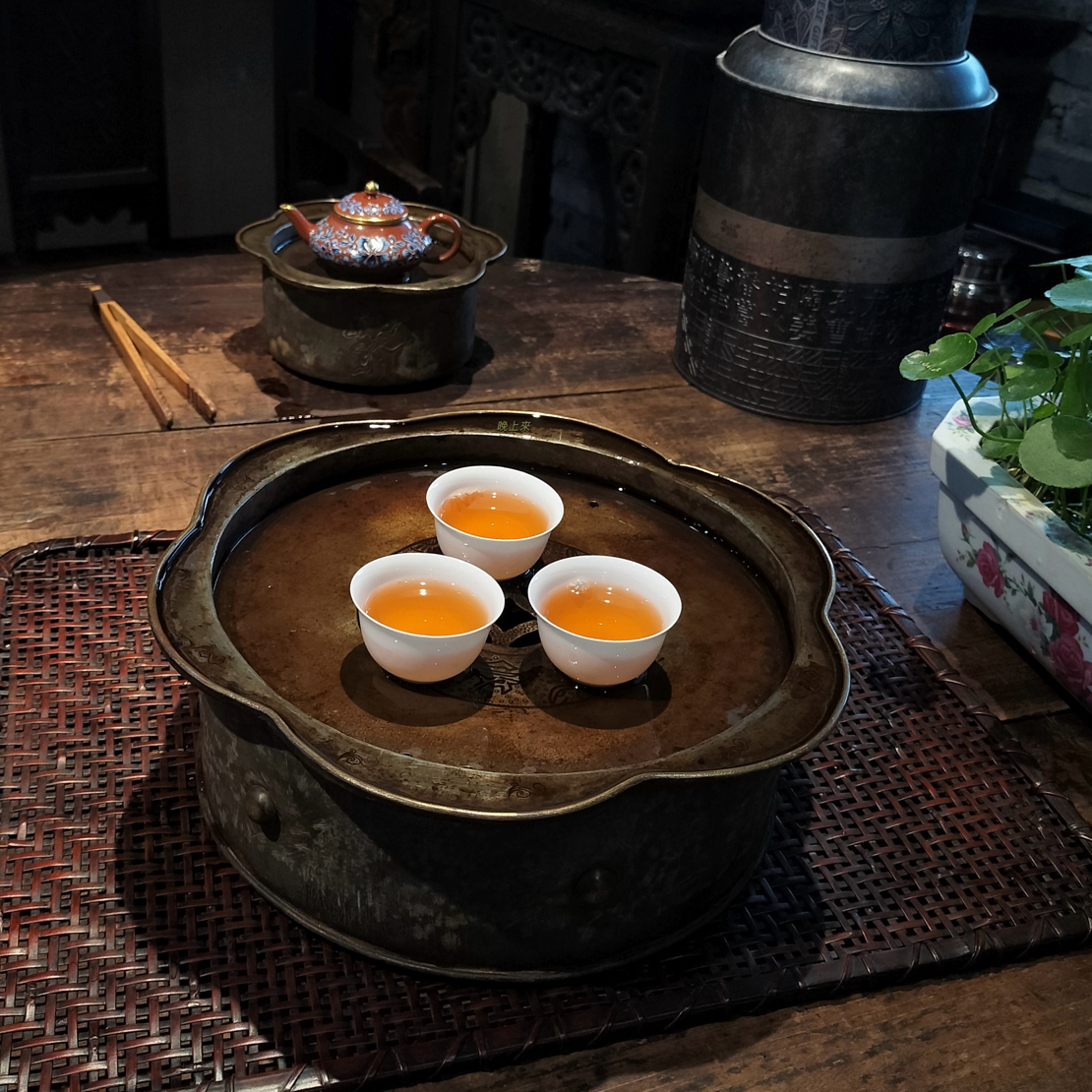 【全手工老锡茶盘】功夫茶器锡壶承干泡台储水锡茶船复古精美
