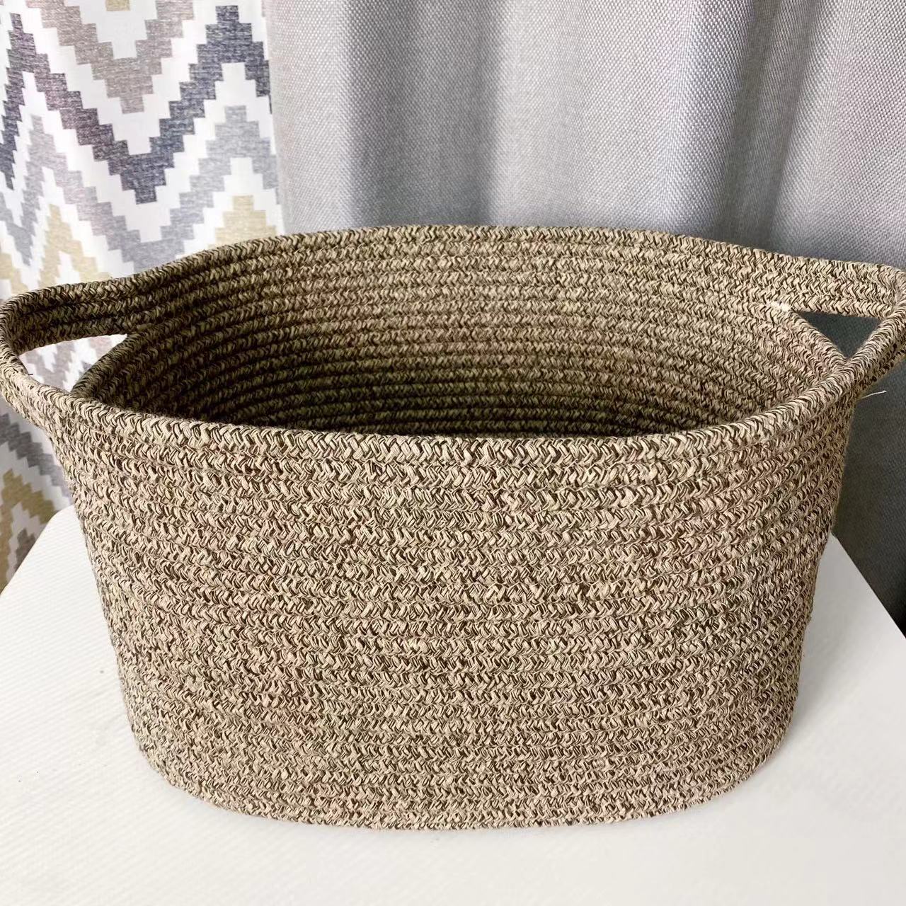 随机颜色多配色纯棉家用长方形收纳篮内衣裤收纳筐可机洗