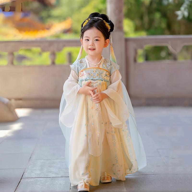 汉服女童春装2025新款儿童古风超仙夏季唐装女孩古装国风公主裙子
