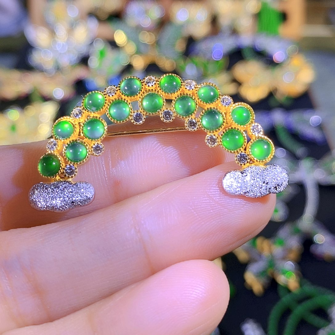 吊坠(不含链)银S925镶嵌翡翠