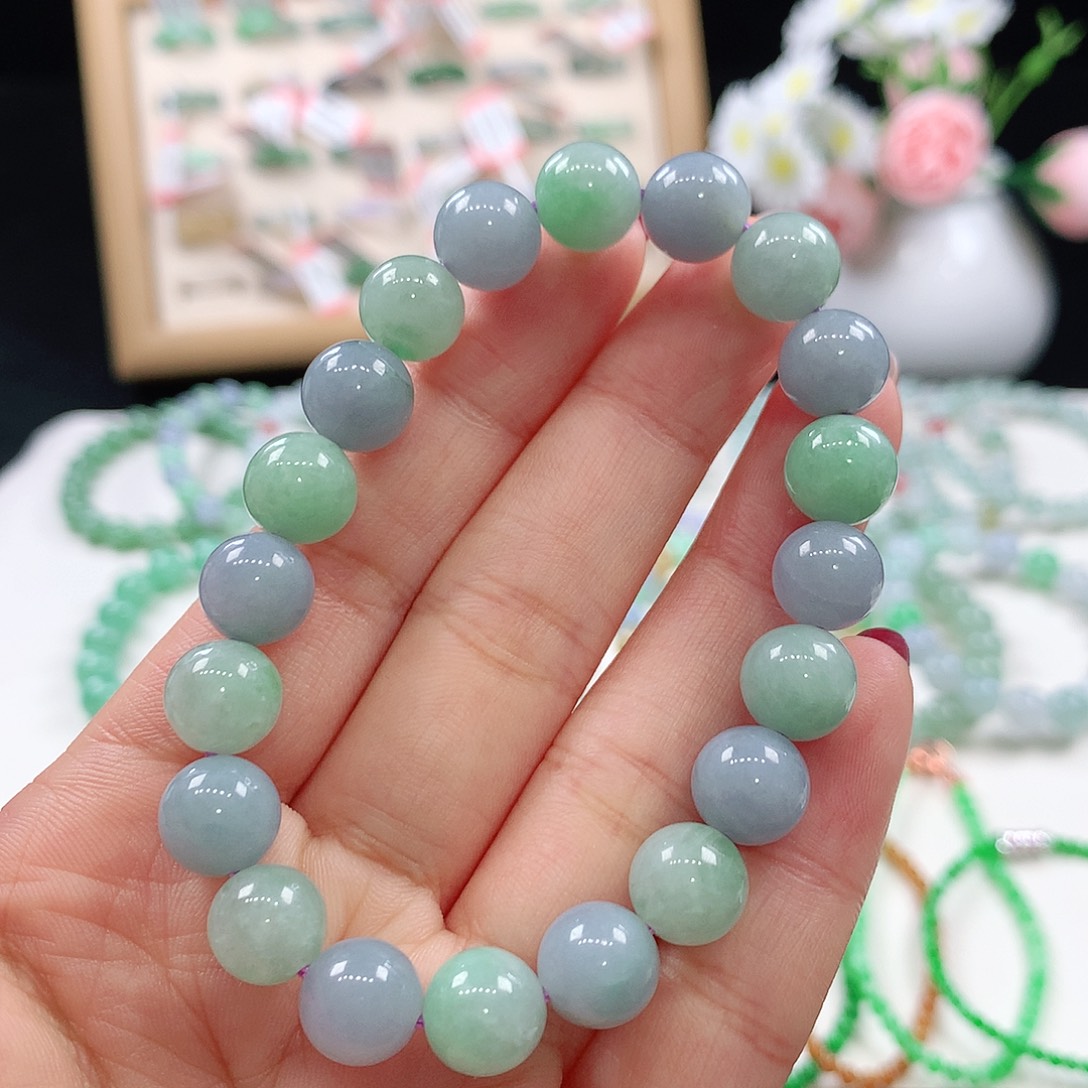 翡翠未镶嵌手链9.5mm