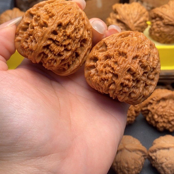 文玩核桃把件537红皮三角疆45全品