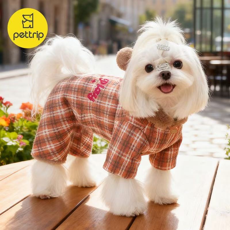 贝途秋冬保暖加绒宠物四脚棉衣小狗棉衣狗衣服宠物衣服泰迪博美