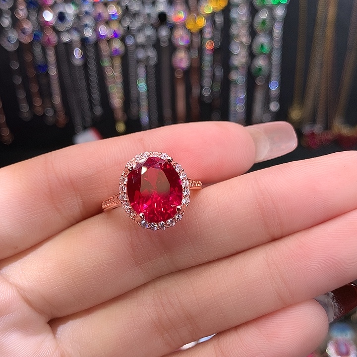 红宝石戒指银S925镶嵌1012